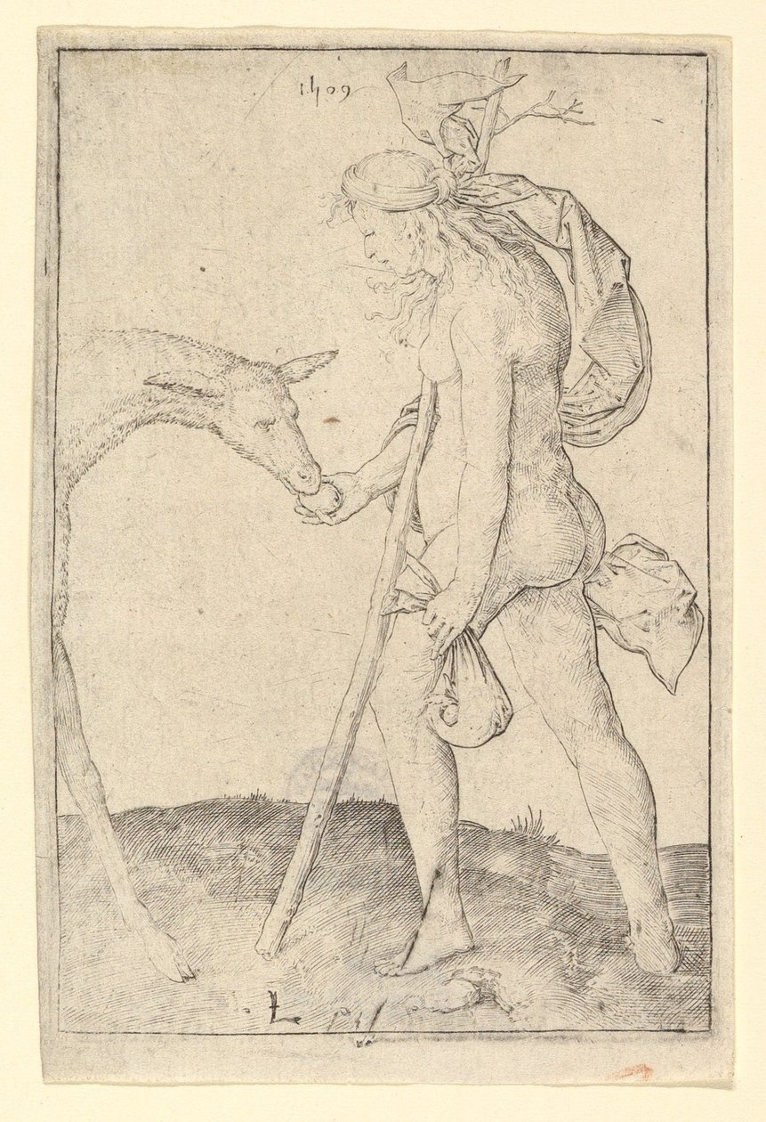 带着后腿的女人，1509年。 作者 卢卡斯·范·莱登