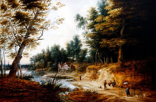 树林的风景（铜板油画） 作者 卢卡斯·范·乌登（Lucas van Uden）