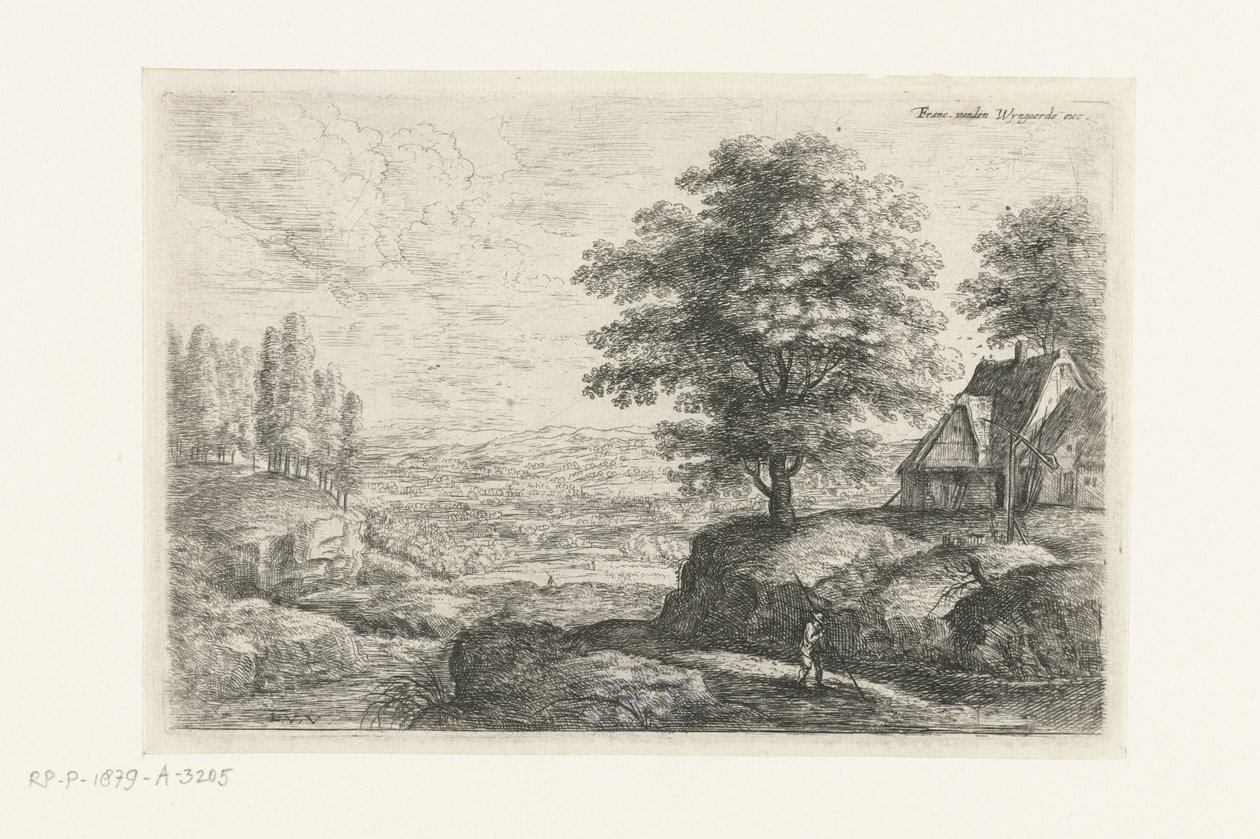 持杖男子的风景
六幅风景画（系列名称） 作者 卢卡斯·范·乌登（Lucas van Uden）