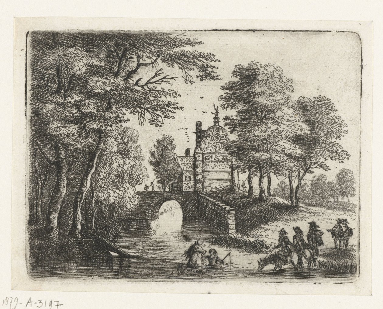 有河、桥和骑手的风景画
小风景（系列名称） 作者 卢卡斯·范·乌登（Lucas van Uden）