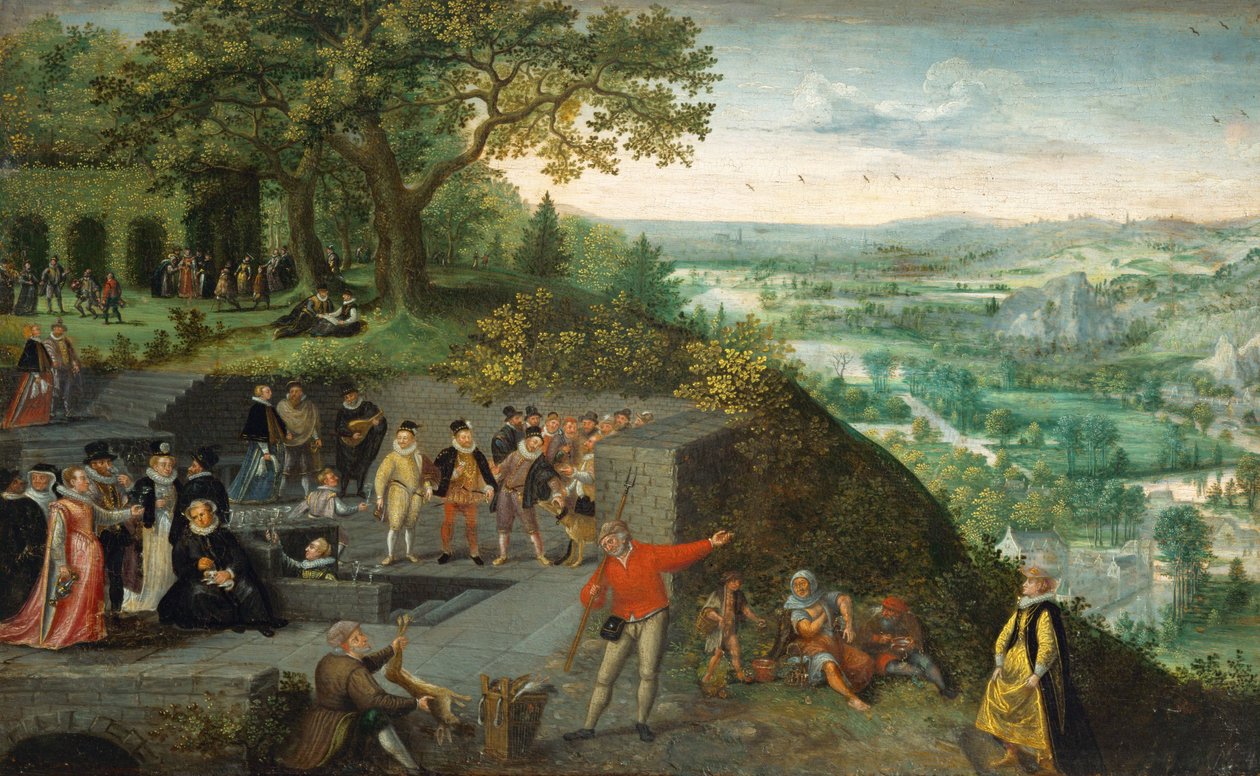 皇帝鲁道夫二世在治酒（橡木油彩） 作者 卢卡斯·范·瓦肯博赫