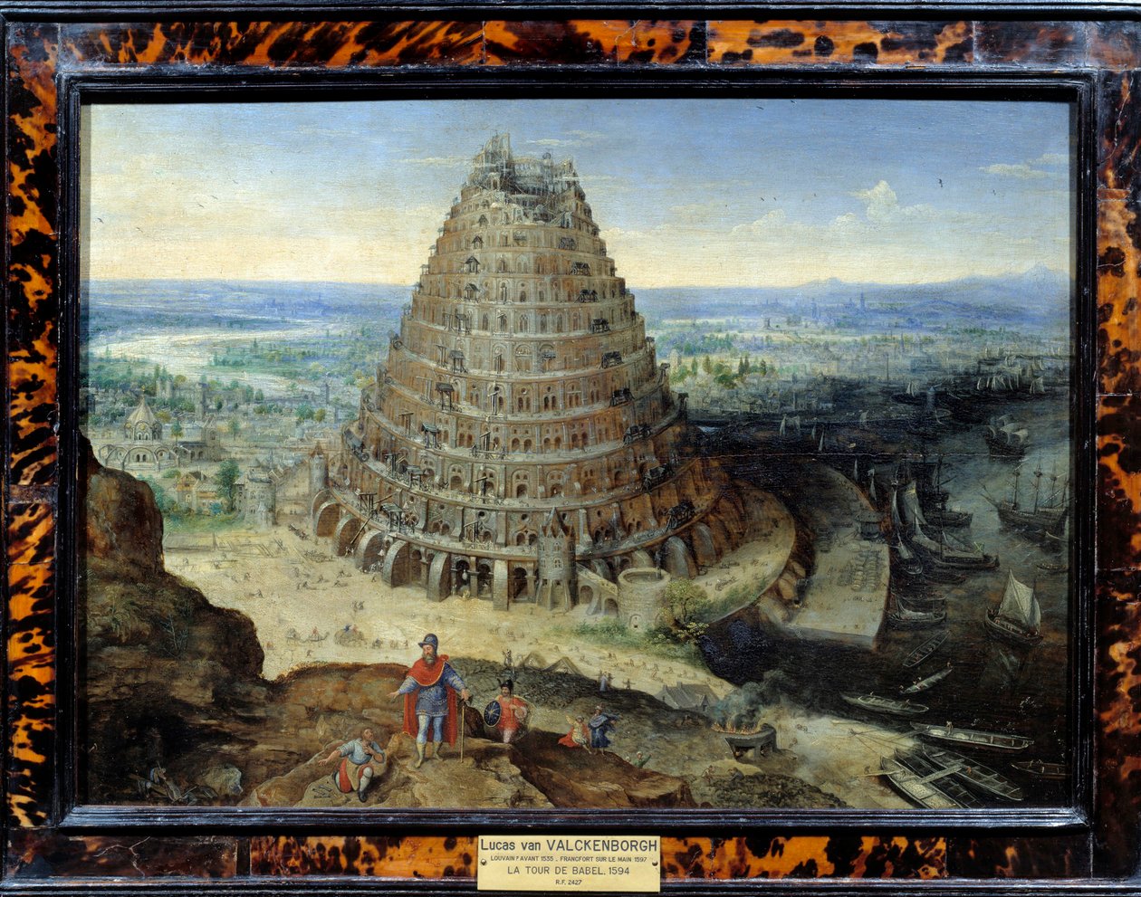 巴别之旅 卢卡斯-凡-瓦尔肯博尔赫（1530-1597）的画作 1594年，星期日。0,41 x 0,56 m - 巴别塔。卢卡斯-凡-瓦尔肯博尔赫（1530 -1597）的画作 作者 卢卡斯·范·瓦肯博赫