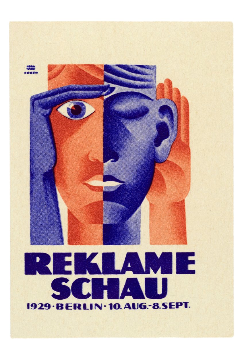 Reklameschau：8 月 10 日至 9 月 8 日在柏林举办的广告展海报 作者 卢西安和罗森 F. 伯恩哈德