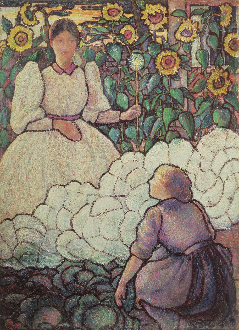 灰姑娘和她的仙女教母，1892年 作者 卢西安·皮萨罗（Lucien Pissarro）