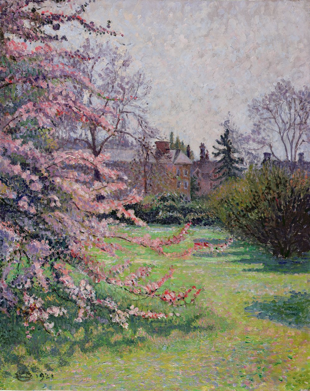 日本蟹苹果花，Kew，1921年 作者 卢西安·皮萨罗（Lucien Pissarro）