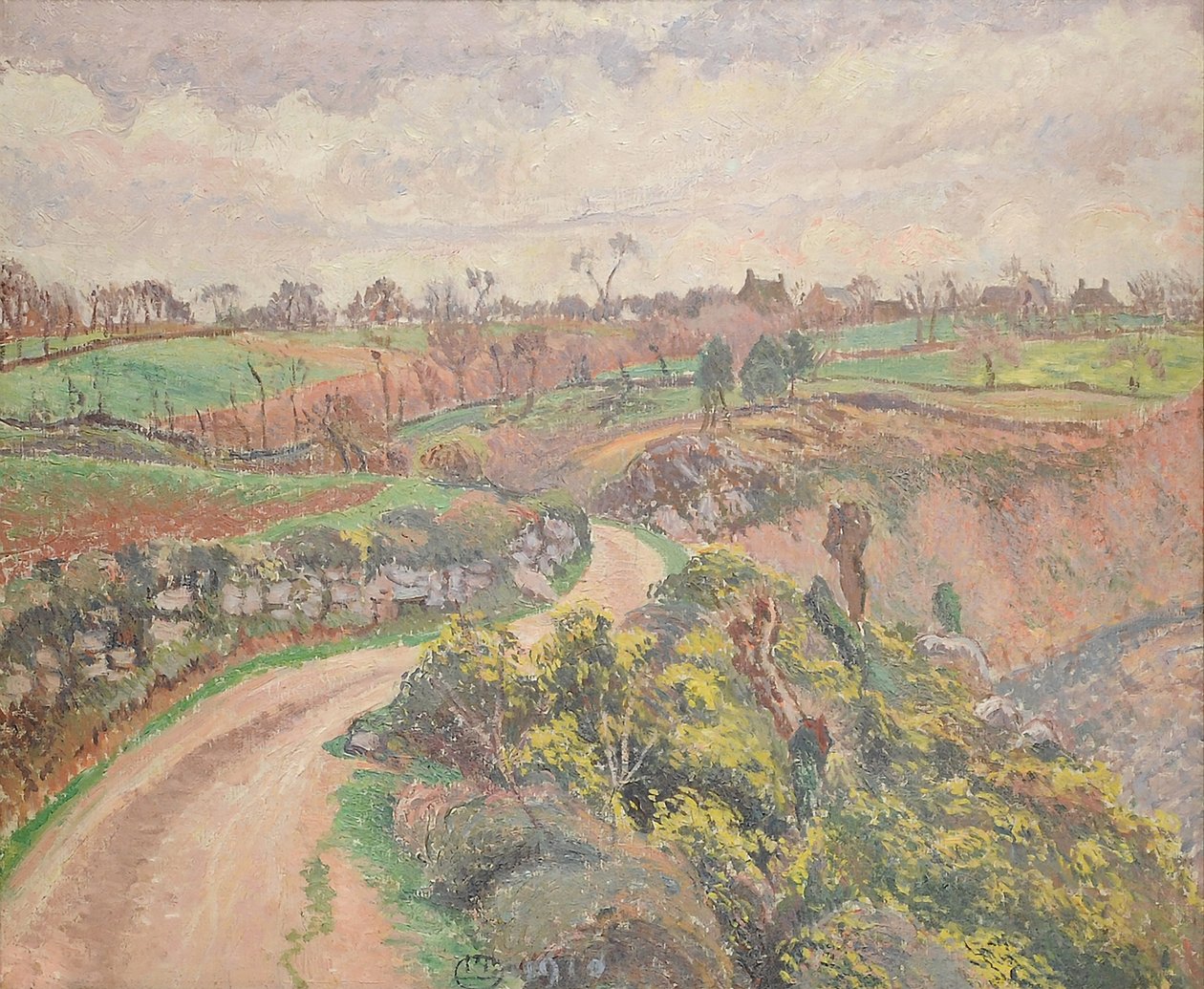 Riec的Rue de Poulfenc，1910年 作者 卢西安·皮萨罗（Lucien Pissarro）