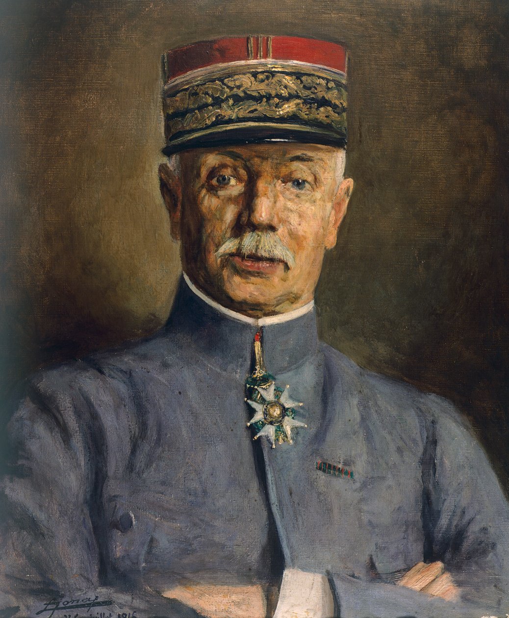 第十六军司令法约勒将军的肖像，吕西安·乔纳斯（Lucien Jonas，1880-1947 年）创作，第一次世界大战，法国，20 世纪 作者 吕西安·赫克托·乔纳斯