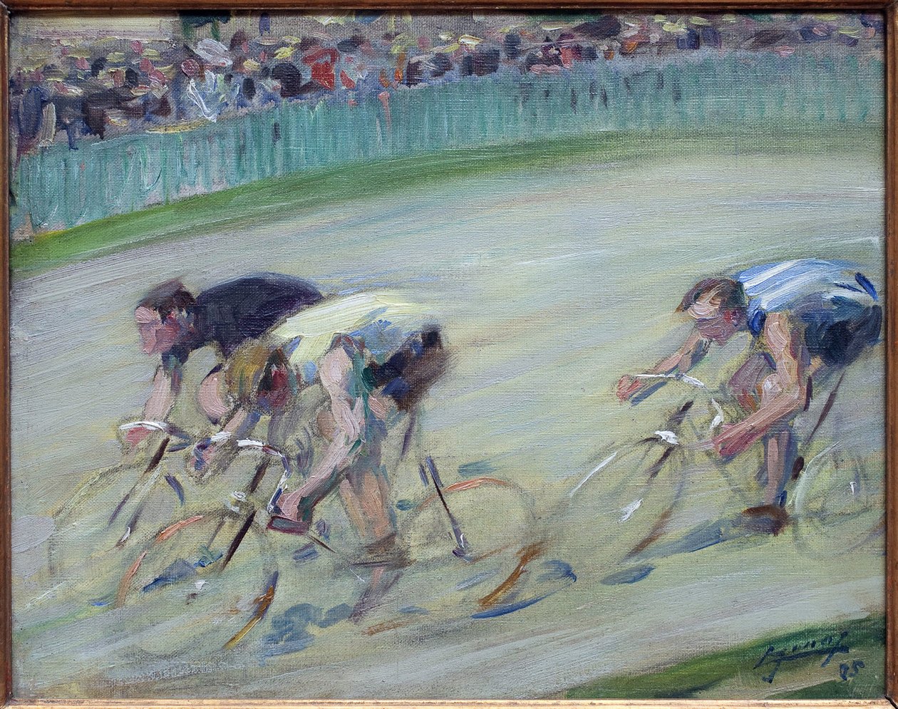 最后的冲刺。 Lucien Jonas（1880-1947）的绘画，布面油画，1905 年，法国艺术，20 世纪。 鲁贝的鱼类博物馆。 作者 吕西安·赫克托·乔纳斯