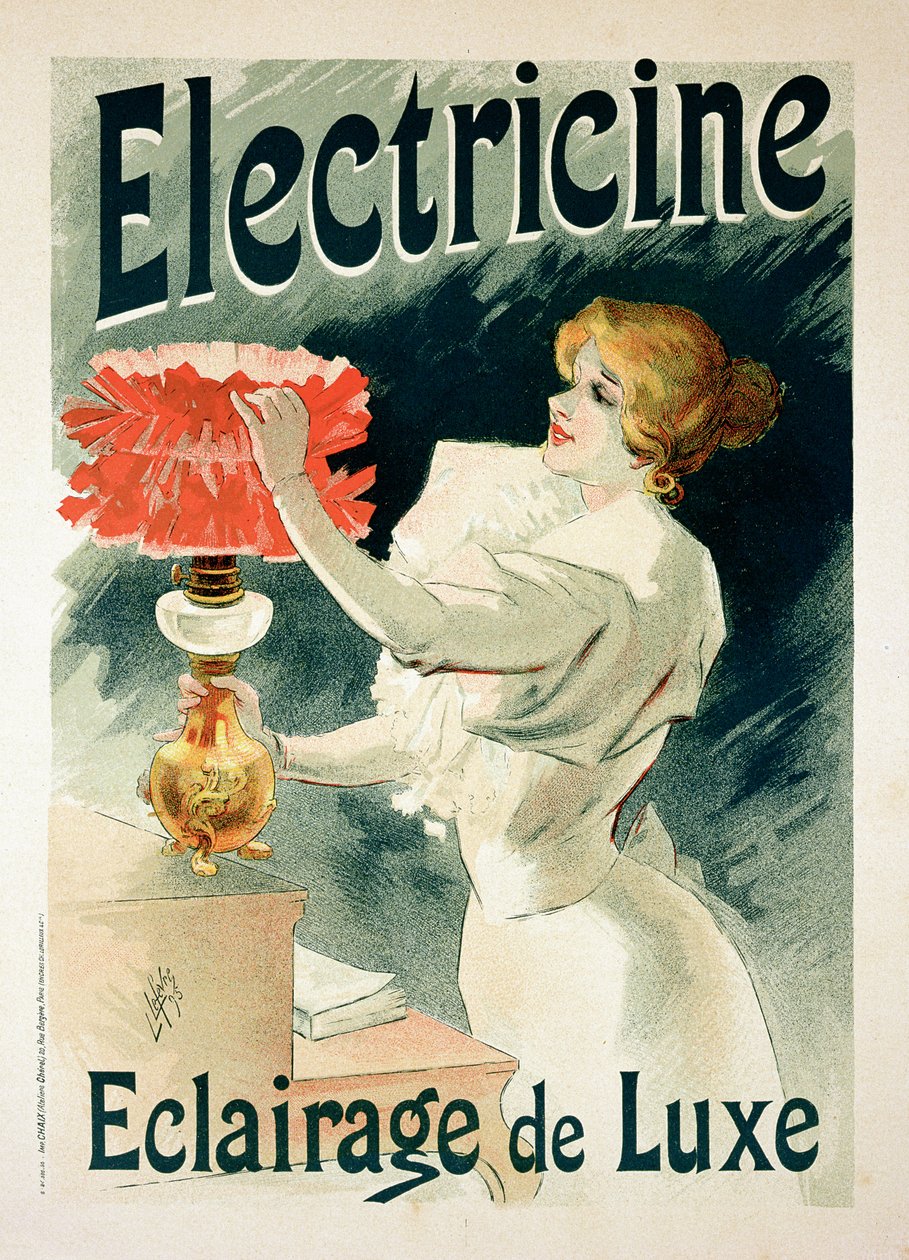 复制 "Electricine "豪华灯具的广告海报 作者 吕西安·勒费弗
