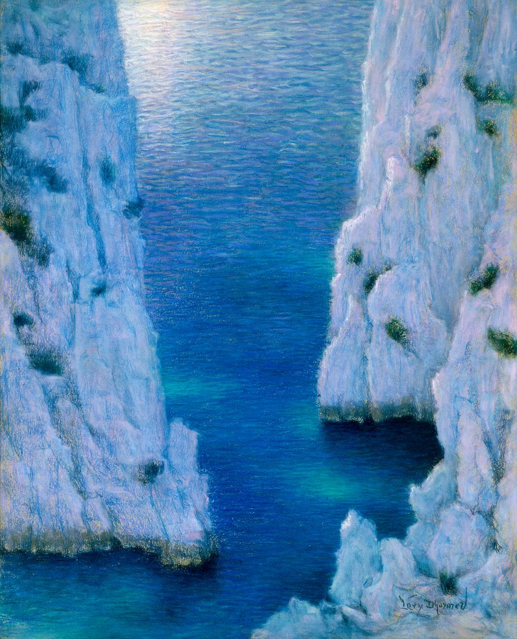 La Calanque，约 1936 年（纸上粉彩画） 作者 吕西安·利维-杜尔默