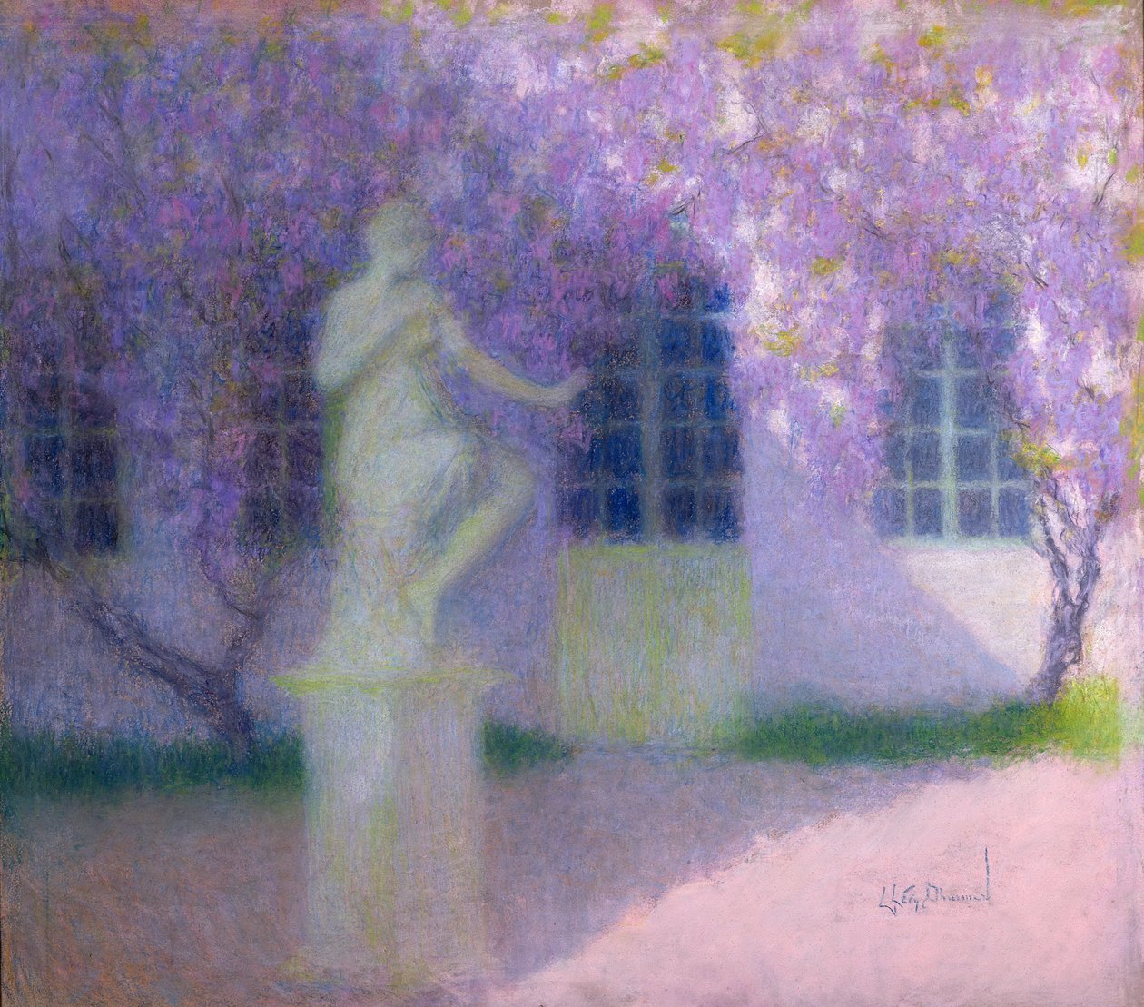 紫藤花，约 1922 年（纸上粉彩画） 作者 吕西安·利维·杜尔默