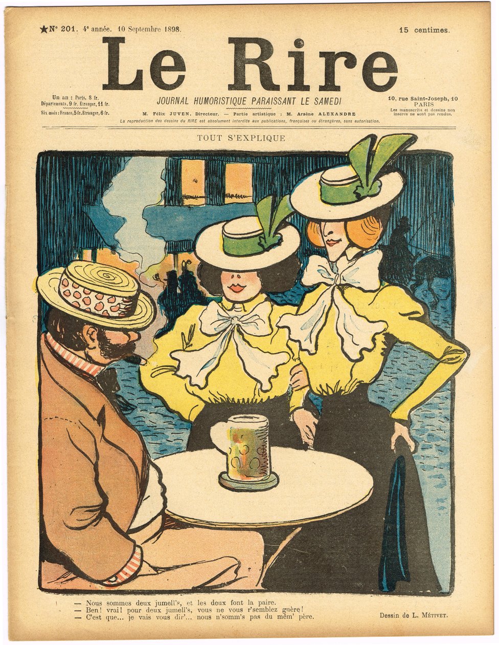 Cover of "Le Rire", Satirique en Couleurs 作者 露西安·梅蒂（Lucien Metivet）