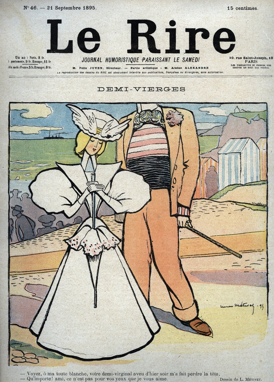 半个处女(half virgins)--吕西安-玛丽-弗朗索瓦-梅蒂韦(1863-1930)为《9月21日的笑声》绘制的图画 作者 露西安·梅蒂（Lucien Metivet）