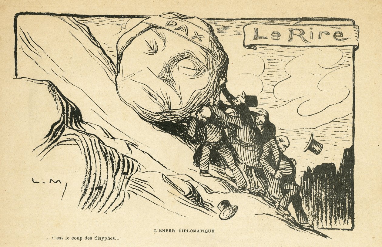 Le Rire 插图，28/12/12 -外交地狱 - 战争 14-18（雕刻） 作者 露西安·梅蒂（Lucien Metivet）
