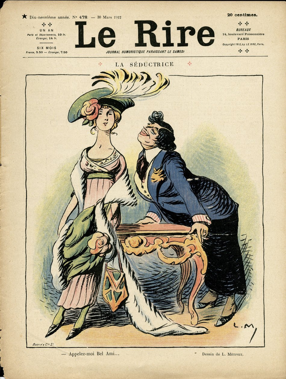 Le Rire 插图，30/03/12 - 诱惑者（版画） 作者 露西安·梅蒂（Lucien Metivet）