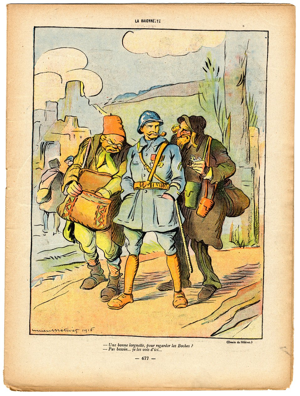 La Baionnette, Satirique en Couleurs 作者 露西安·梅蒂（Lucien Metivet）