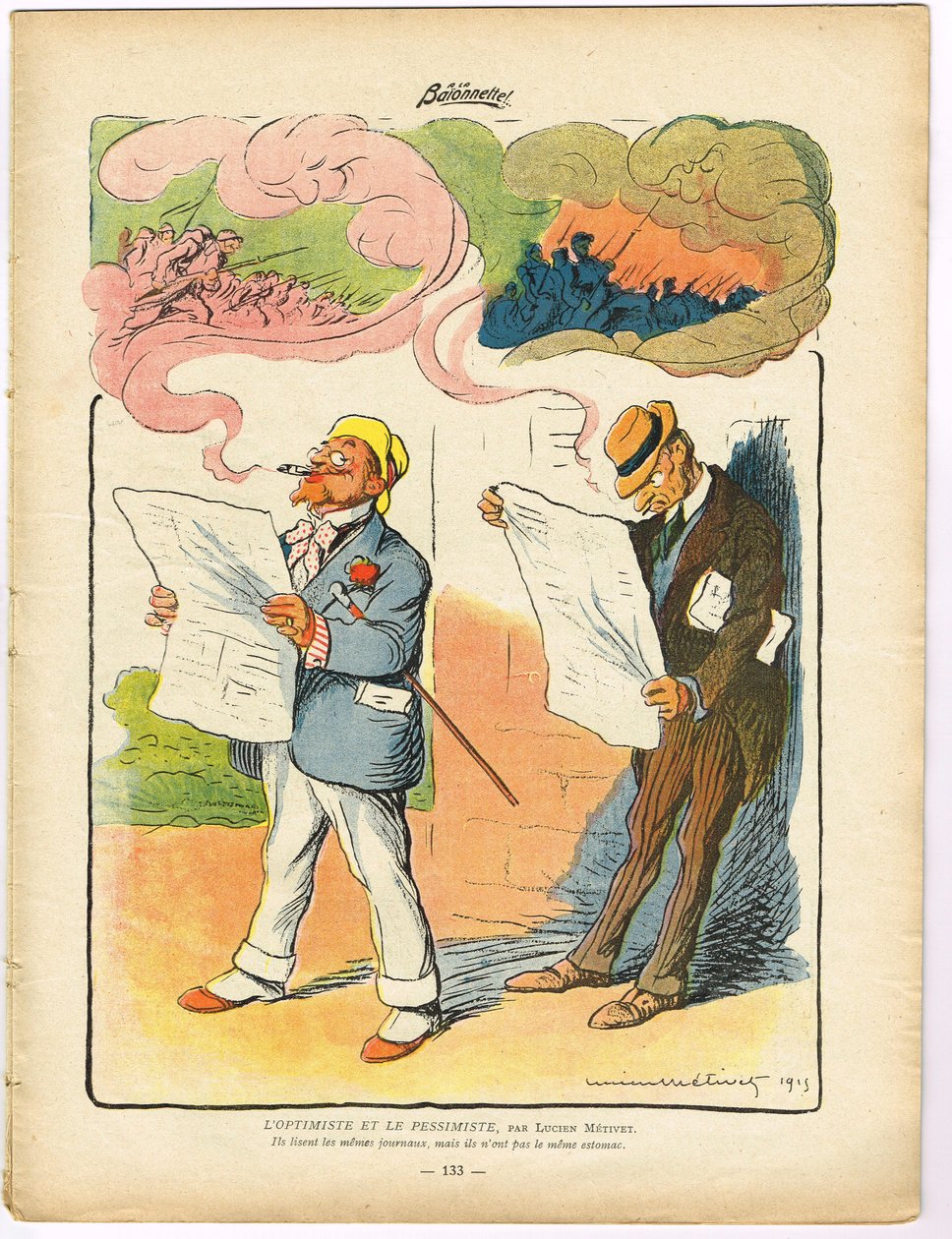La Baionnette，色彩讽刺 作者 露西安·梅蒂（Lucien Metivet）