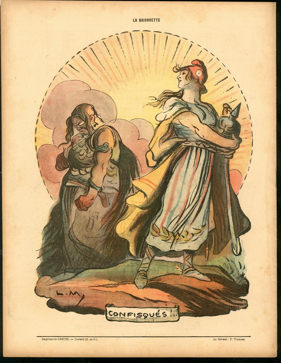La Baionnette，Satirique en Couleurs，1918.4.18：14 -18年战争 作者 露西安·梅蒂（Lucien Metivet）