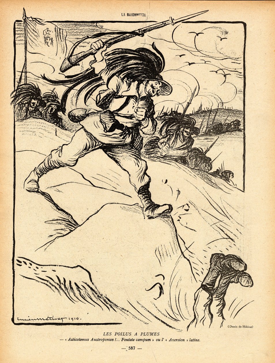 La Baionnette, Satirique en N&B 作者 露西安·梅蒂（Lucien Metivet）