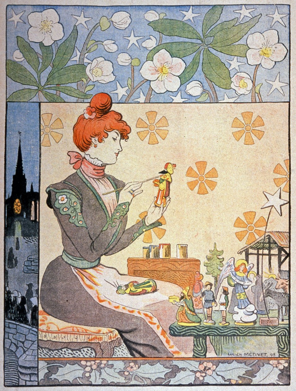 普罗旺斯桑顿的绘画。 1898（插图） 作者 露西安·梅蒂（Lucien Metivet）
