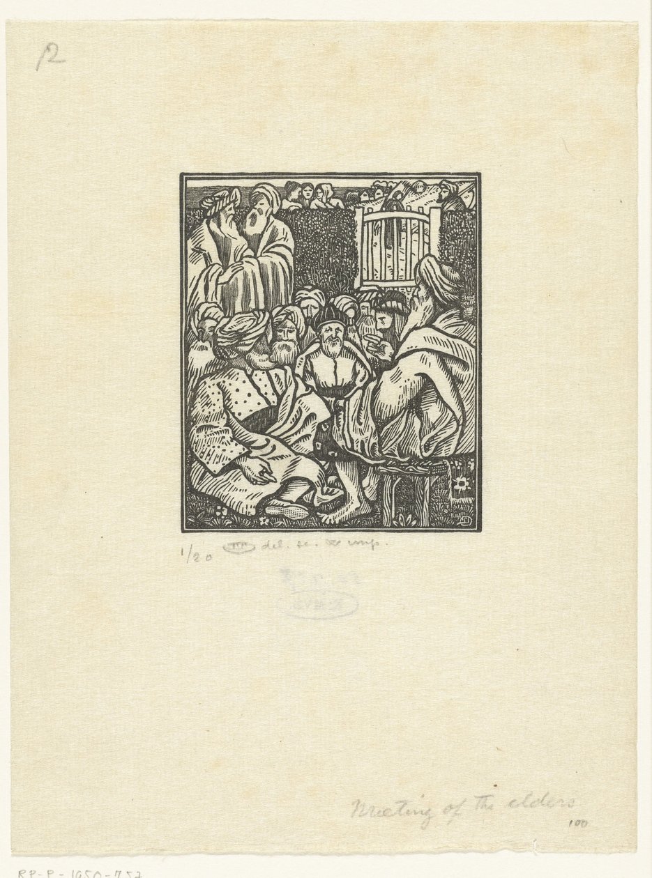 波阿斯与十位长老会面 作者 卢西安·皮萨罗（Lucien Pissarro）