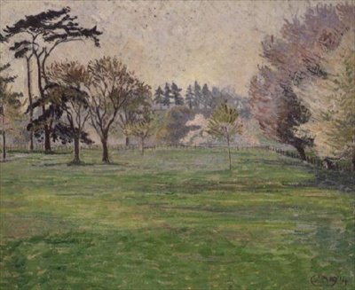开花，阳光和薄雾。奇普菲尔德 作者 卢西安·皮萨罗（Lucien Pissarro）