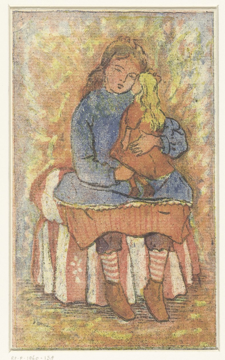 抱娃娃的女孩 作者 卢西安·皮萨罗（Lucien Pissarro）