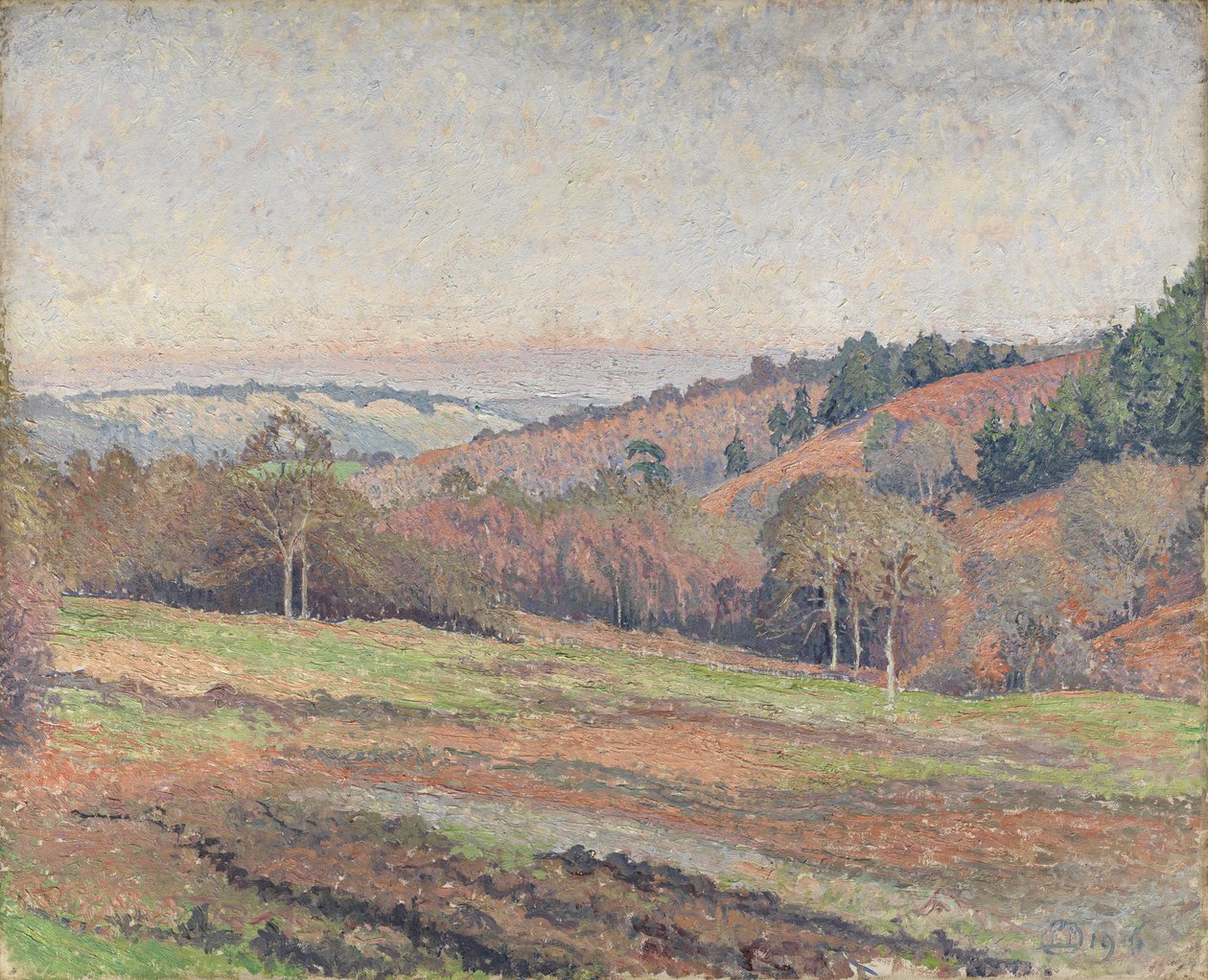 萨里，冷港，老马克场 作者 卢西安·皮萨罗（Lucien Pissarro）