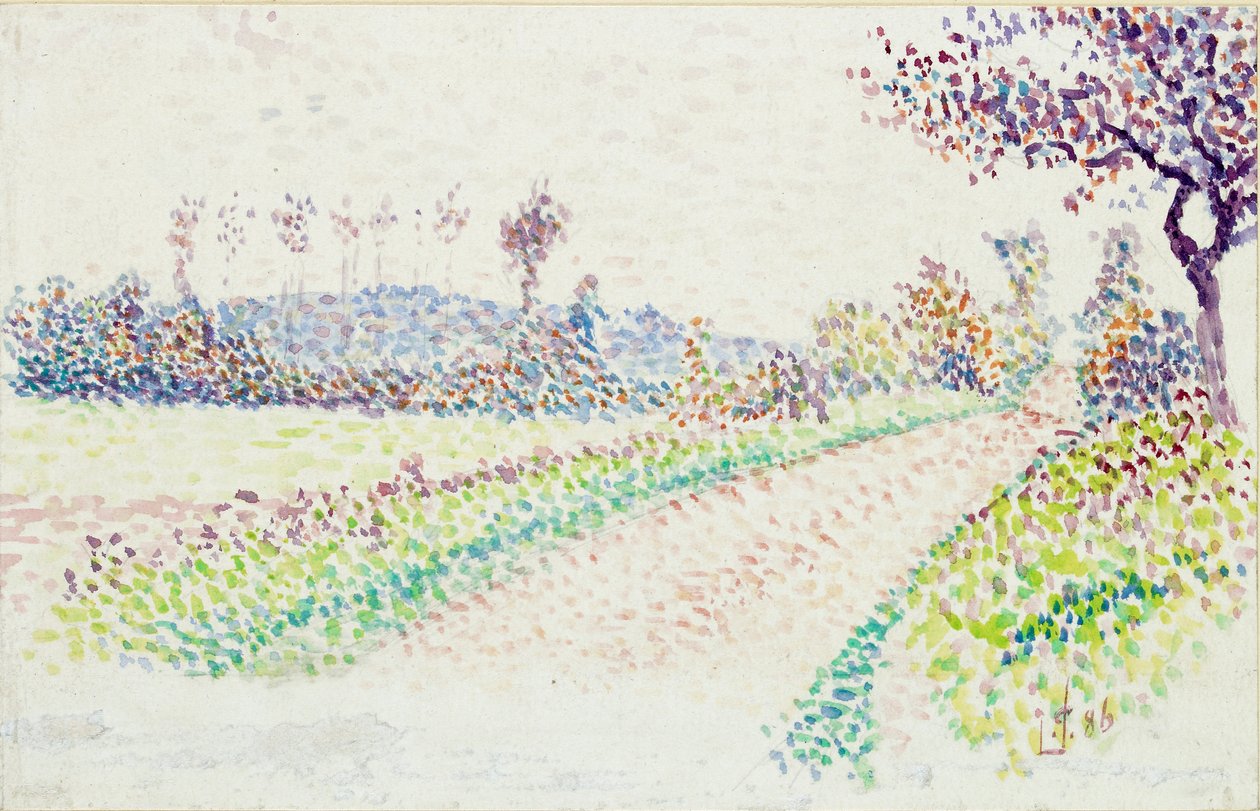 埃拉格尼附近的道路，1886年 作者 卢西安·皮萨罗（Lucien Pissarro）