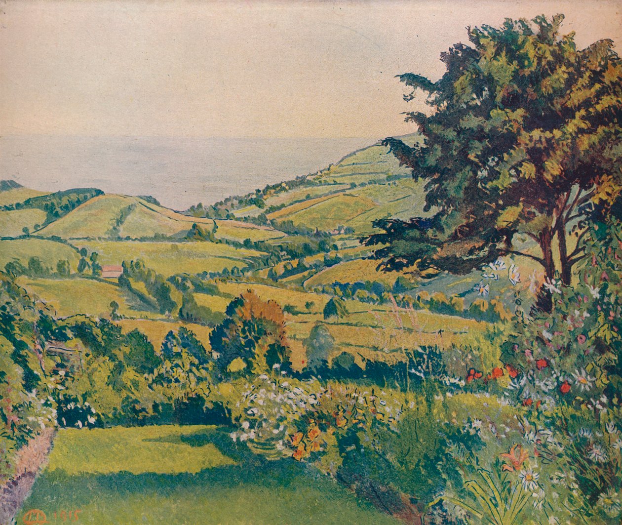 海景，鱼塘，1915，c1932 作者 卢西安·皮萨罗（Lucien Pissarro）