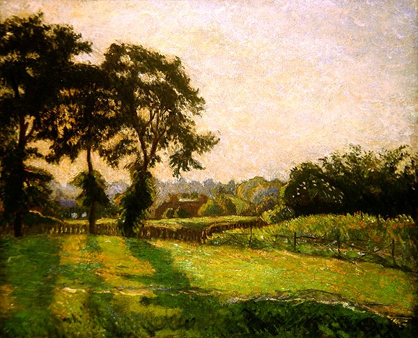 夕阳，芬奇菲尔德，六月 作者 卢西安·皮萨罗（Lucien Pissarro）