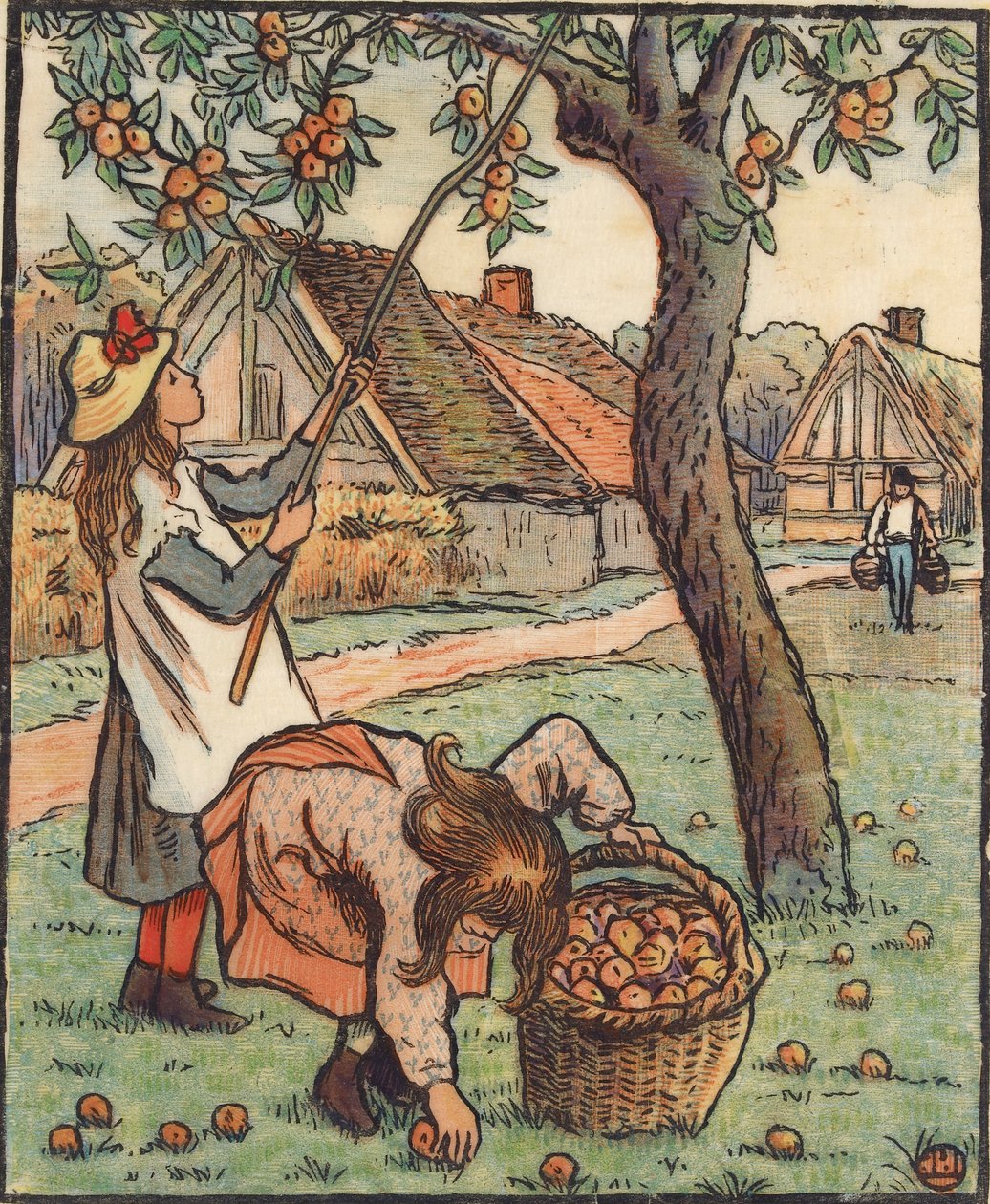 苹果的收获，1889年 作者 卢西安·皮萨罗（Lucien Pissarro）