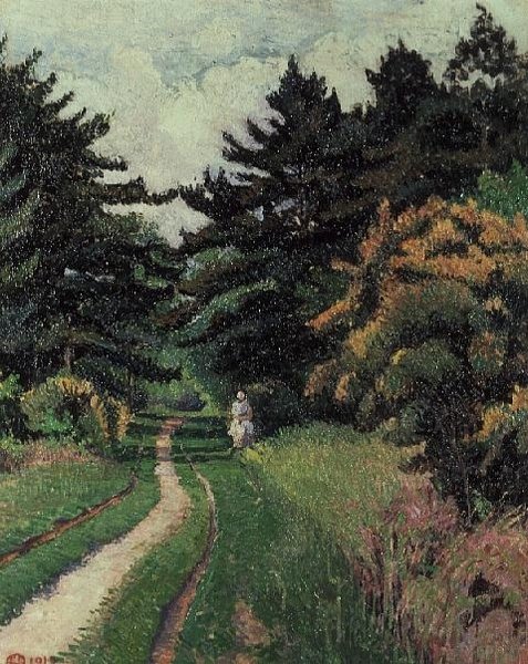 奇珀菲尔德公馆的松林 作者 卢西安·皮萨罗（Lucien Pissarro）