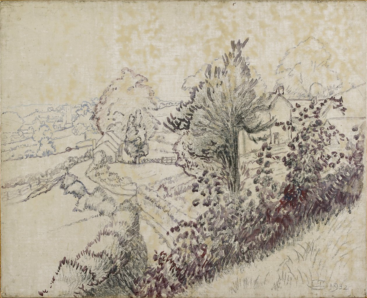 莱恩特沃德的景观，1932年 作者 卢西安·皮萨罗（Lucien Pissarro）