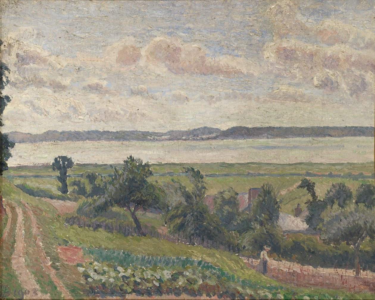 哈夫勒河口的景色，1903年 作者 卢西安·皮萨罗（Lucien Pissarro）