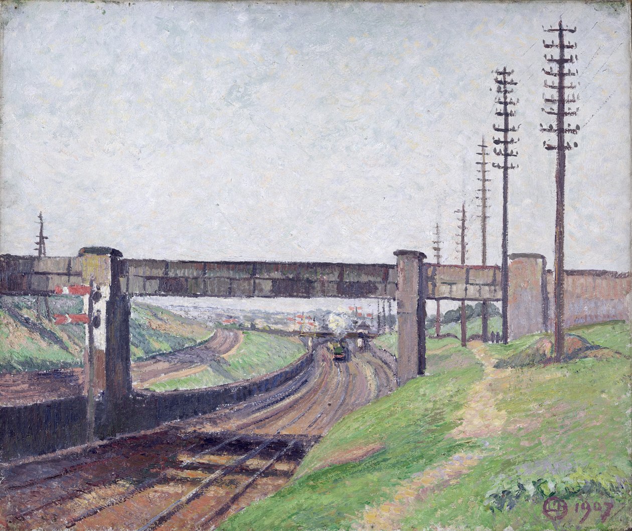 韦尔斯农场铁路桥，阿克顿 作者 卢西安·皮萨罗（Lucien Pissarro）
