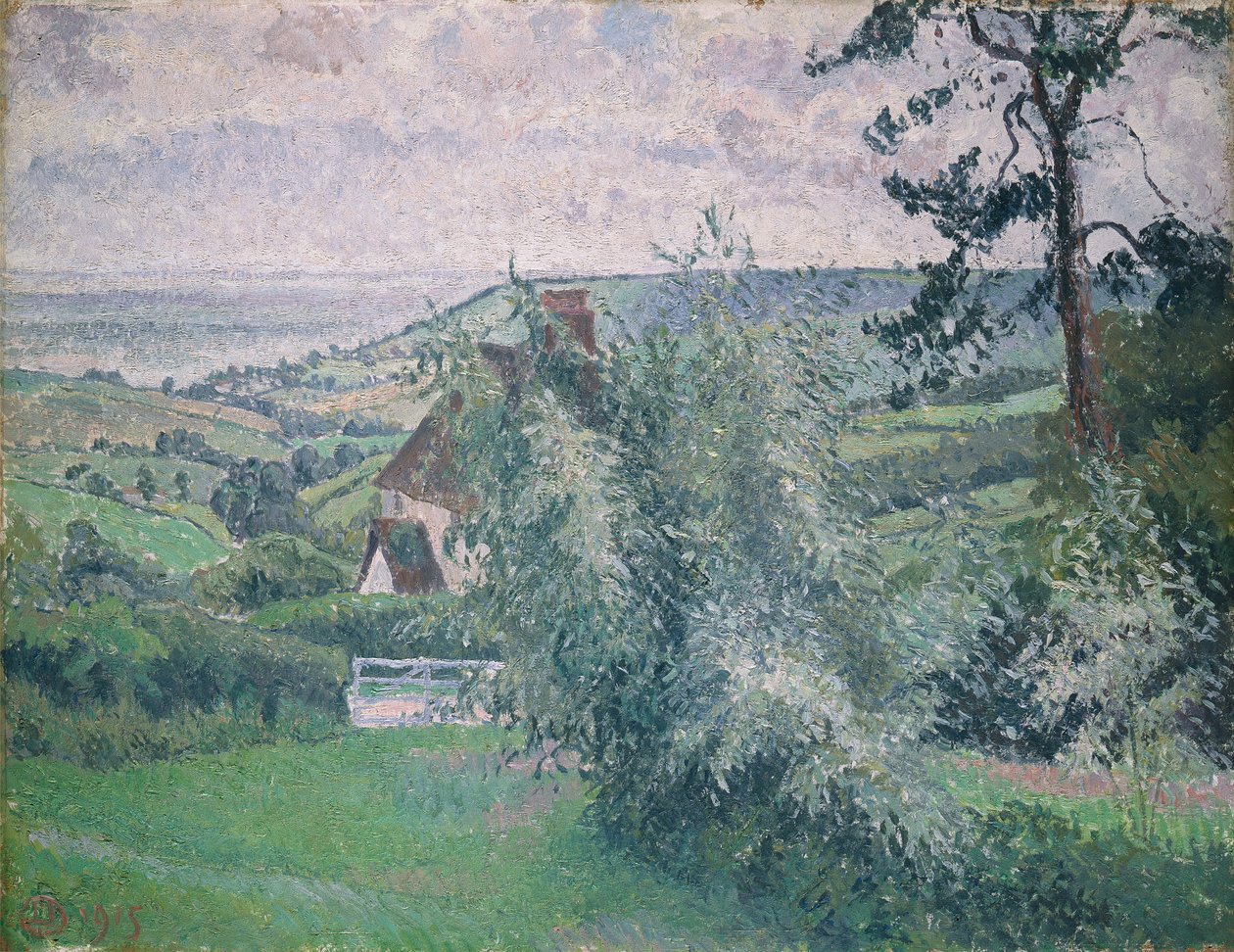 多塞特郡鱼塘柳树 作者 卢西安·皮萨罗（Lucien Pissarro）