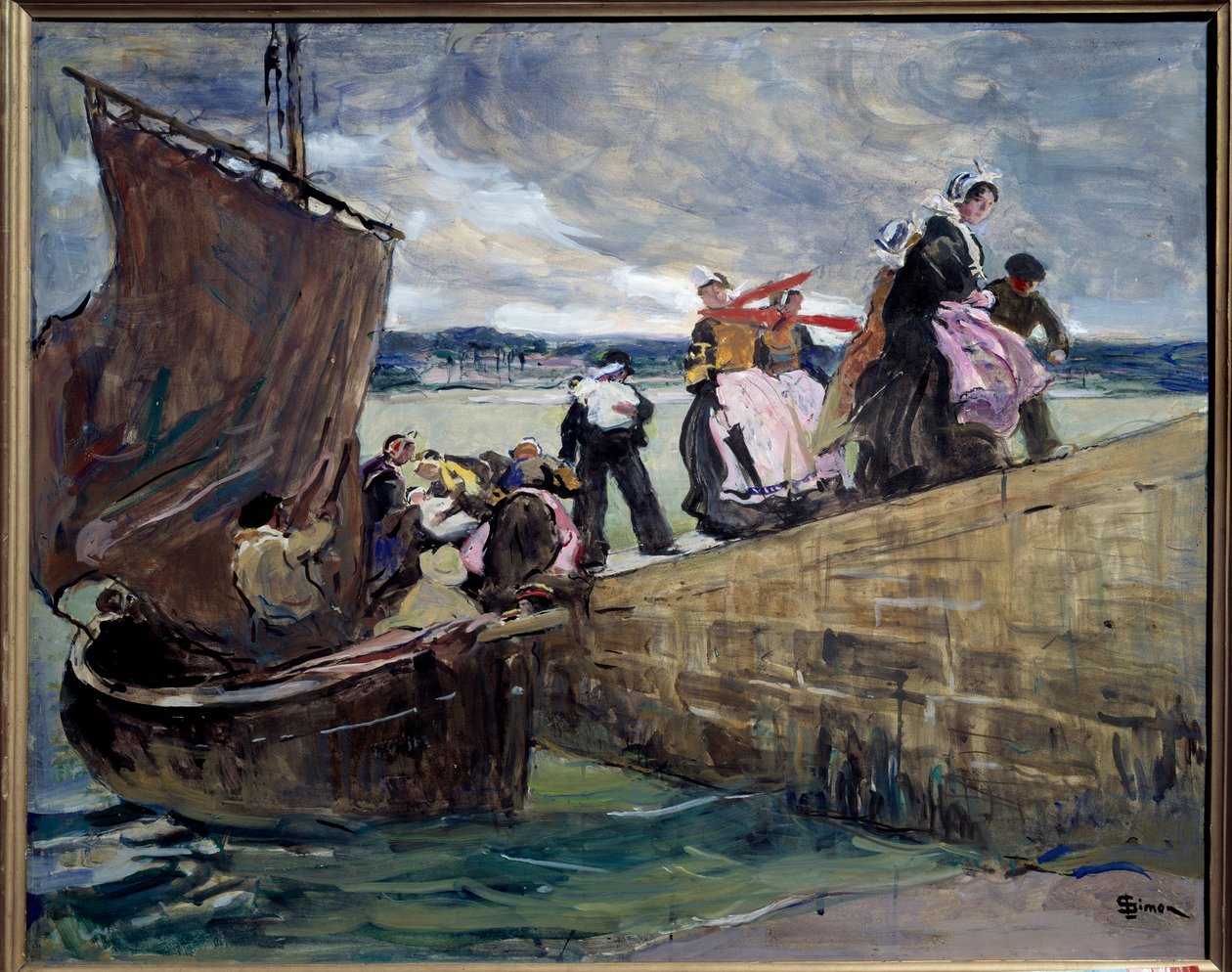 布列塔尼 Sainte Marine 的走私者 Lucien Simon (1861-1945) 的画作，1907 年雷恩艺术博物馆 作者 露西蒙·西蒙（Lucien Simon）