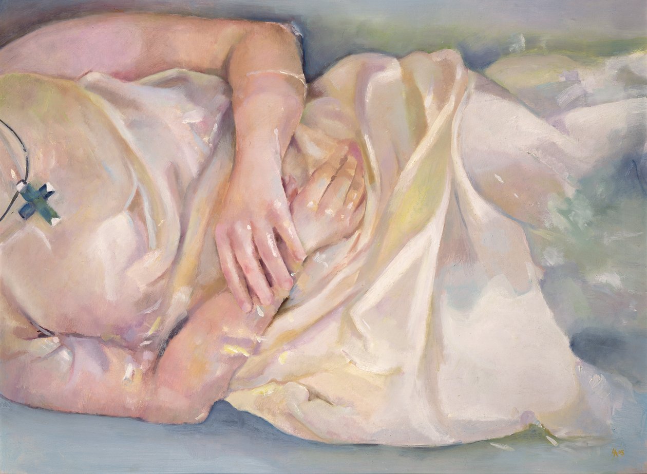 交叉的双手，2004 年（木板油画） 作者 露辛达·阿伦德尔