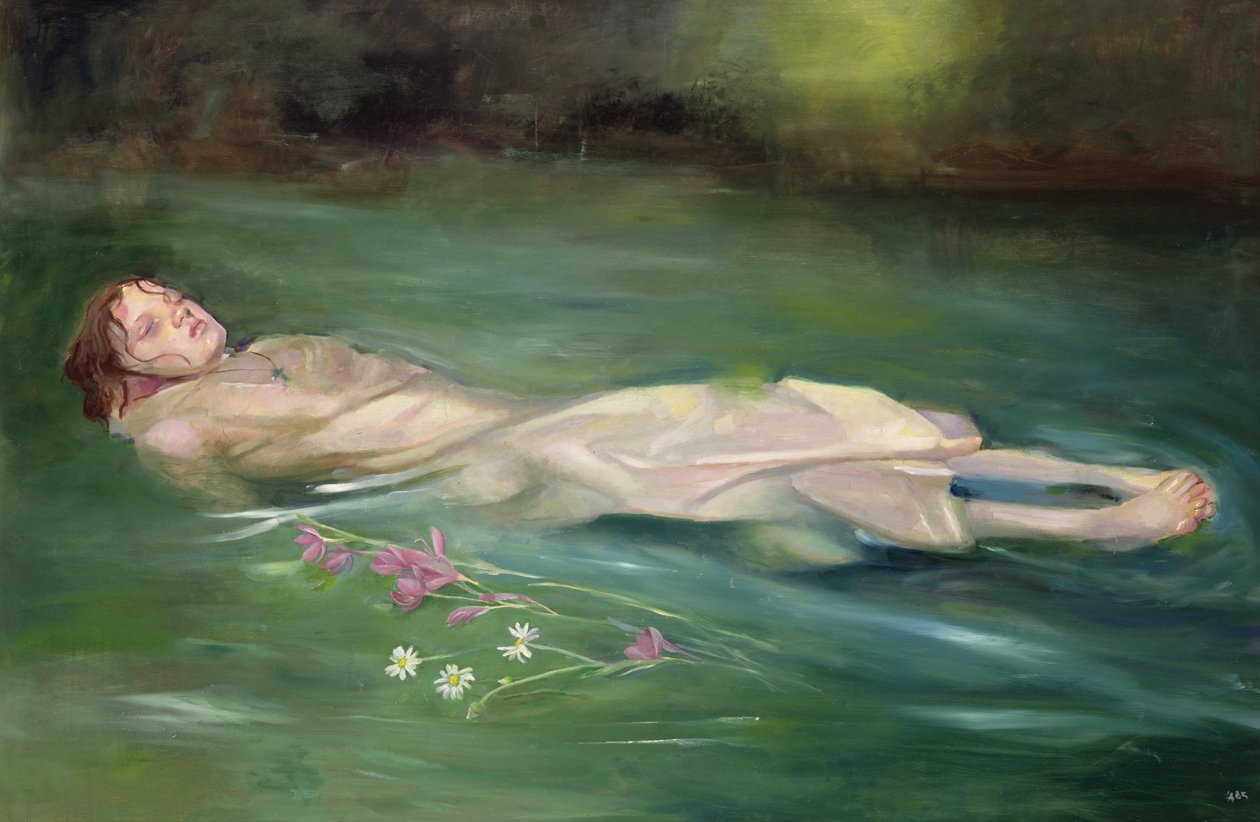 漂流的女孩，2004 年（木板油画） 作者 露辛达·阿伦德尔