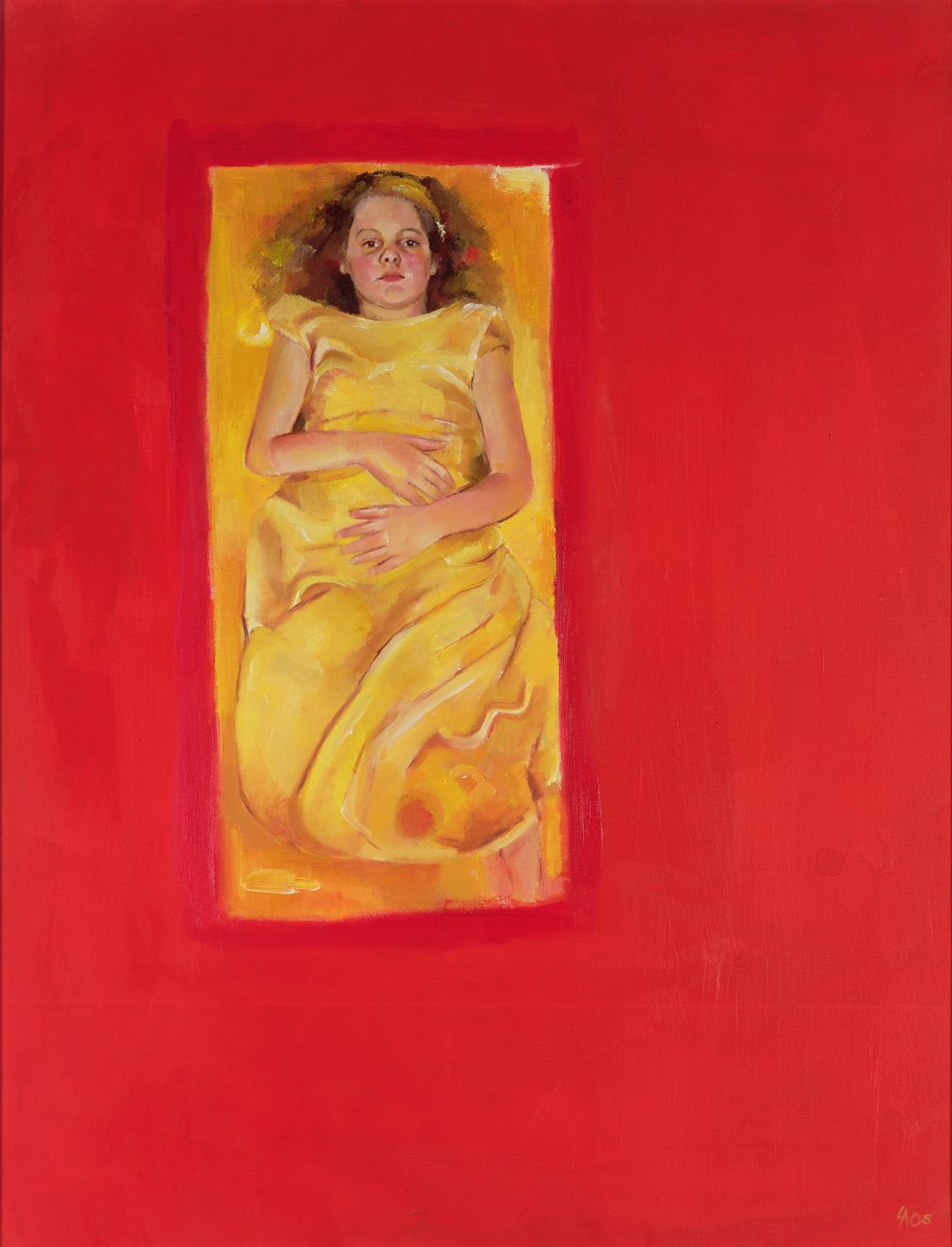 床上的女孩，2004 年（布面油画） 作者 露辛达·阿伦德尔