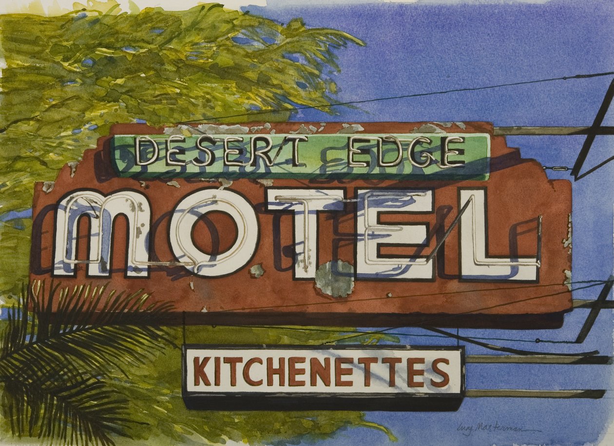 Desert Edge Motel，2006（wc on paper） 作者 露西·马斯特曼
