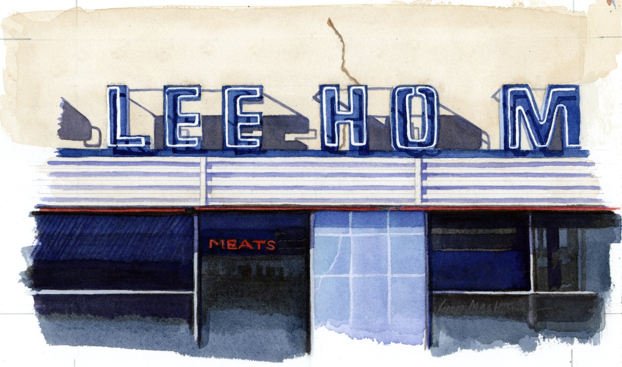 Jerrys Lee Ho Market，2002（wc on paper） 作者 露西·马斯特曼