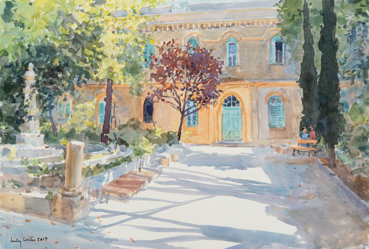 圣安妮教堂的花园，耶路撒冷，2019年（含纸上水） 作者 露西·威利斯
