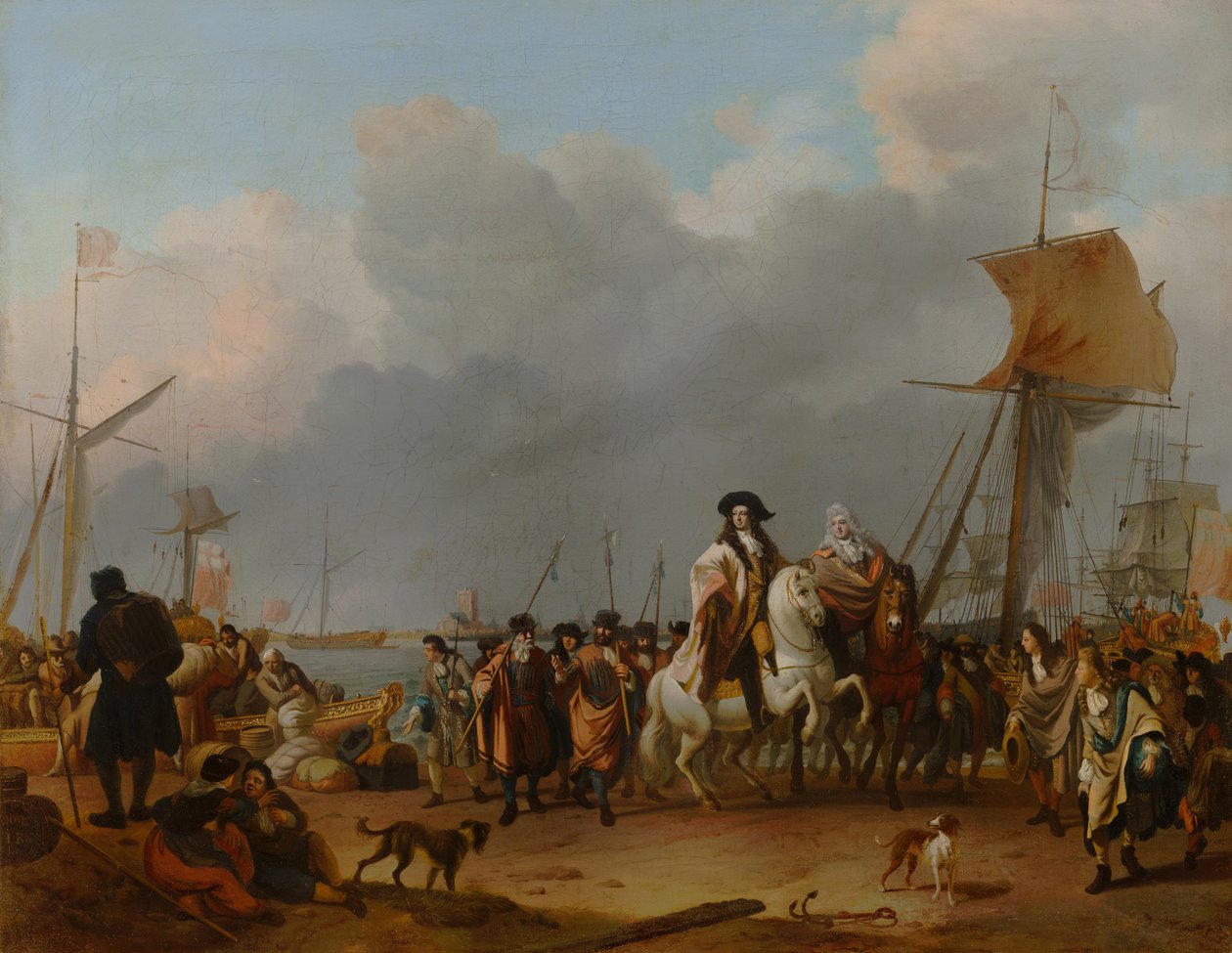 1691年1月31日1692年在奥兰治保尔德到达Stadholder-King Willem III（1650-1702） 作者 鲁道夫·贝克森