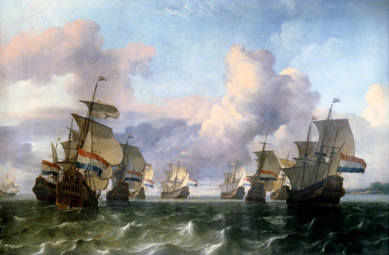 印度公司的荷兰翼。鲁道夫-巴克海森（1631-1708）的画作，Ec.冬青。 作者 鲁道夫·我·巴克森