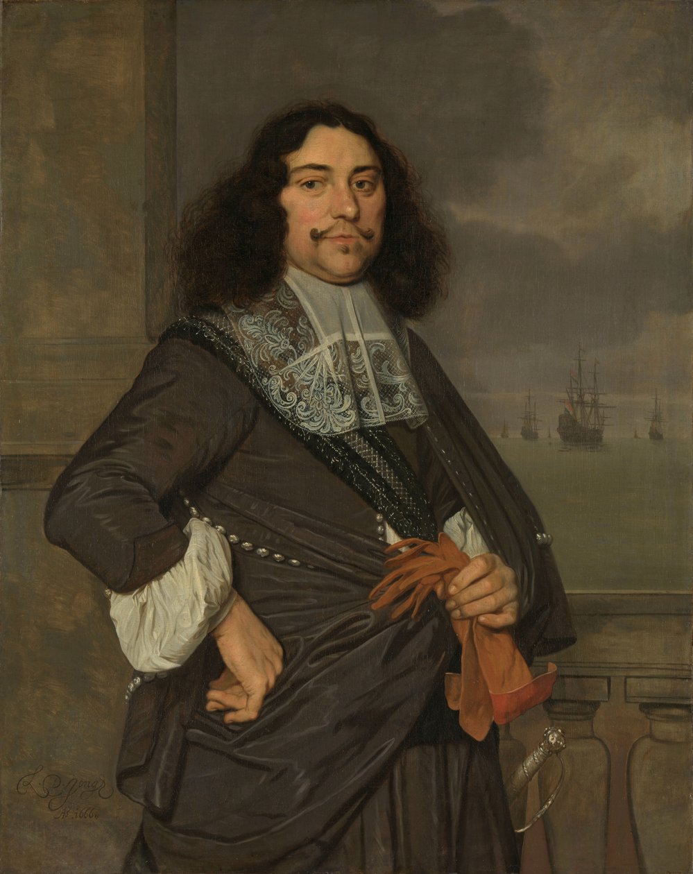 Jan van Nes (1631-80)，荷兰和西弗里斯兰海军中将 作者 鲁道夫·德·琼