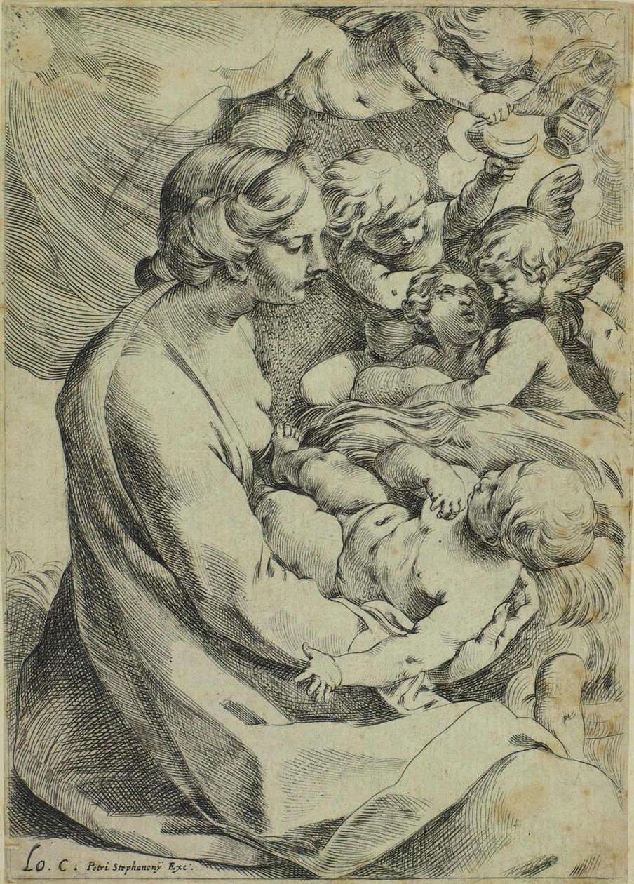 圣母子被天使包围 作者 卢多维科·卡拉奇（Ludovico Carracci）
