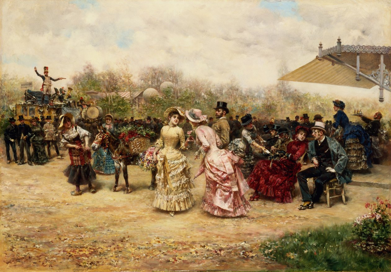 花卉卖家，1883年 作者 卢多维科·马尔凯蒂（Ludovico Marchetti）
