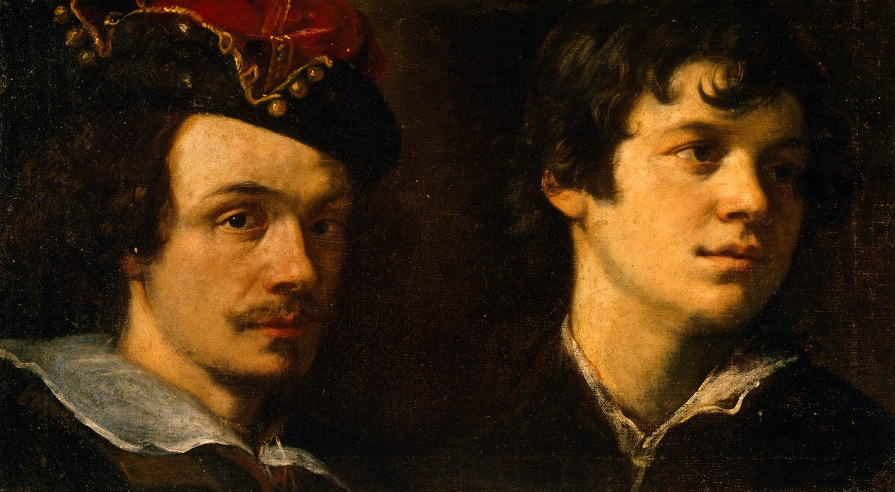 《两个头像》，由 Ludovico Cardi（又名 il Cigoli，1559-1613 年）绘制。 作者 卢多维科·卡迪
